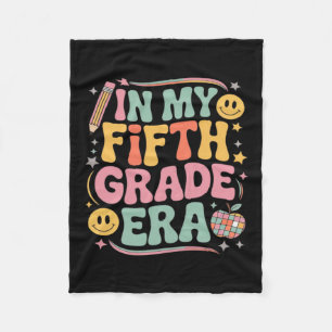 In Fifth Grade Era Back To School Groovy 5th Grade Fleece Blanket