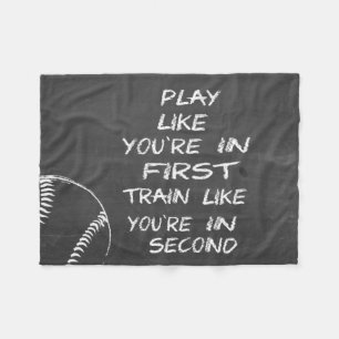 In first baseball motivational fleece blanket