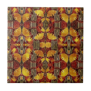 In Flames - Art Deco Pattern Ceramic Tile