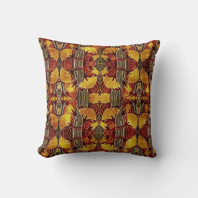 In Flames - Art Deco Pattern Cushion (Front)