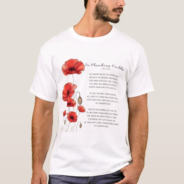 In Flanders Fields Remembrance Day Poem T-Shirt (Front)