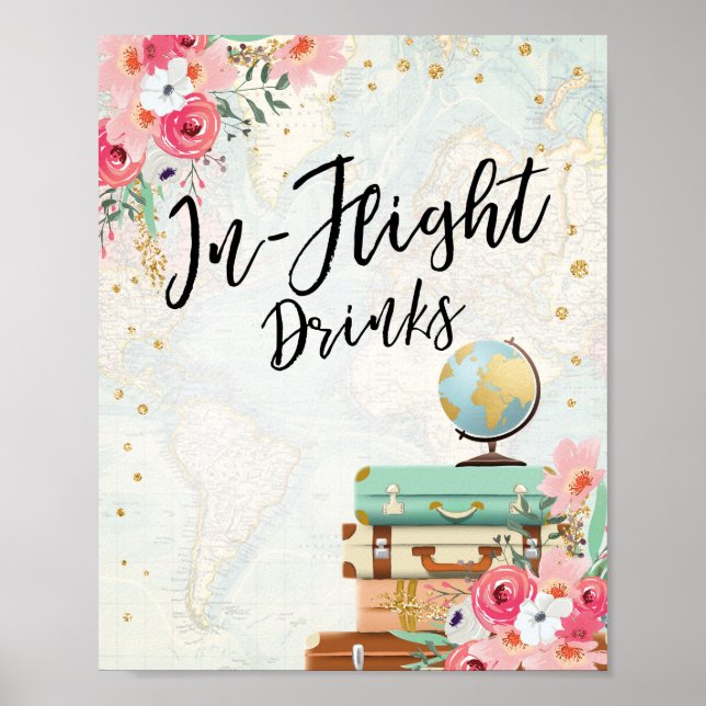 In-Flight drinks Bar sign Travel Shower Adventure (Front)