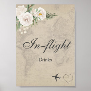In Flight Drinks Travel theme Bridal Shower Party  Poster