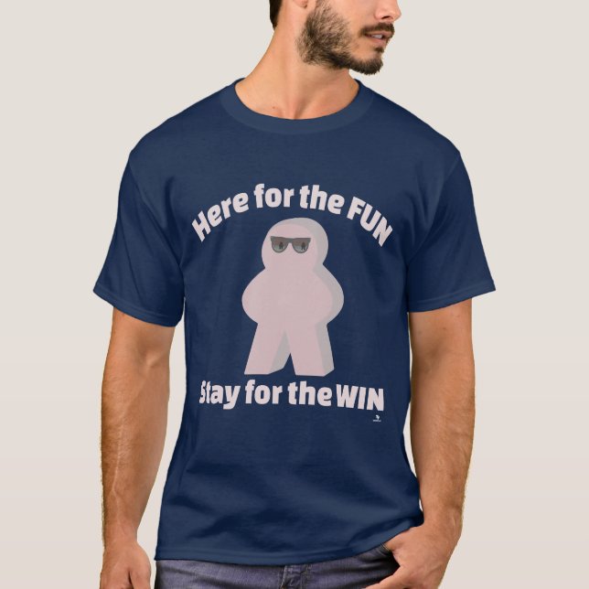 In For Fun Stay For Win Game Humour T-Shirt (Front)