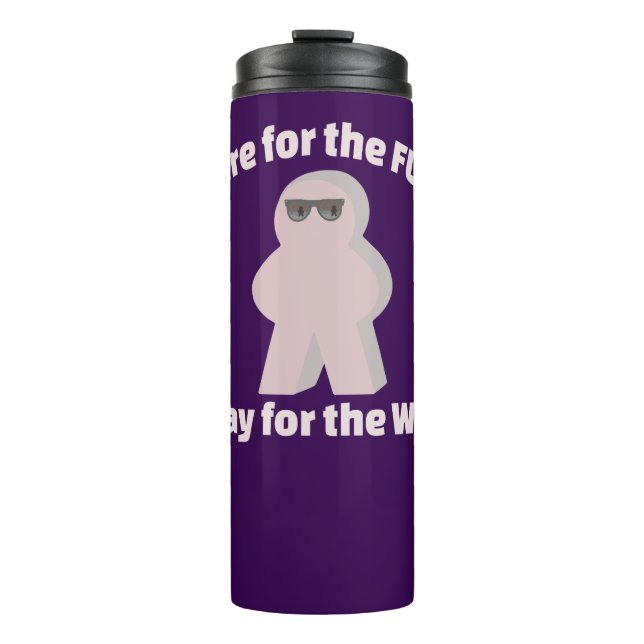 In For Fun Stay For Win Game Humour Thermal Tumbler (Front)