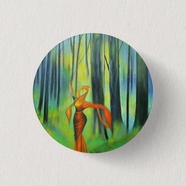  in forest dancing p square  3 cm round badge (Front)
