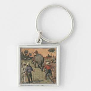 In French Congo, elephant trained to ploughing Key Ring