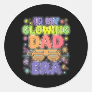 in Glowing Dad Era Colourful Bright Groovy Fathers Classic Round Sticker