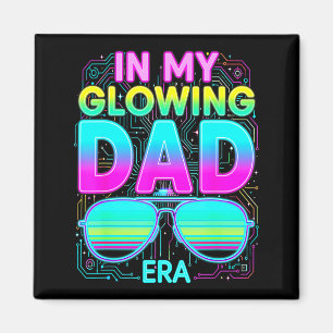 in Glowing Dad Era Retro Groovy Colourful Fathers Magnet