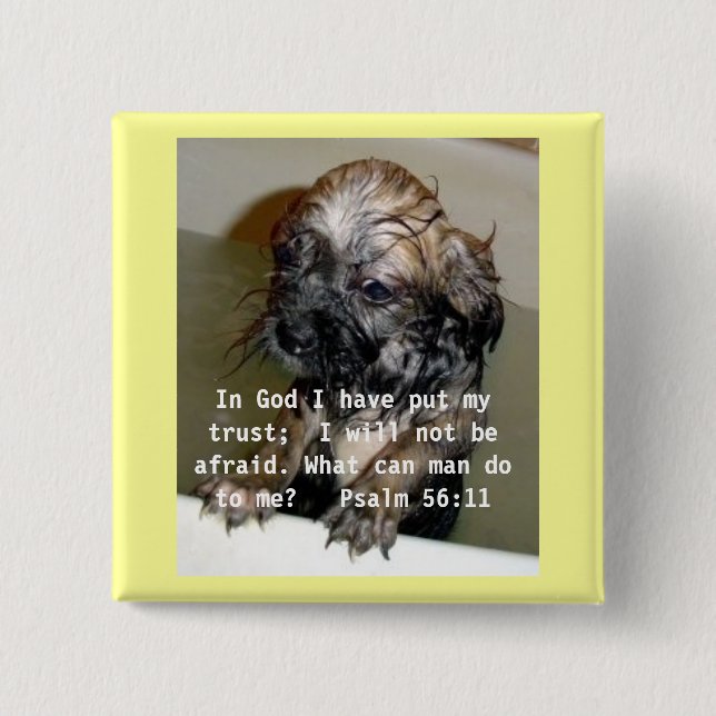 In God I have put my trust 15 Cm Square Badge (Front)