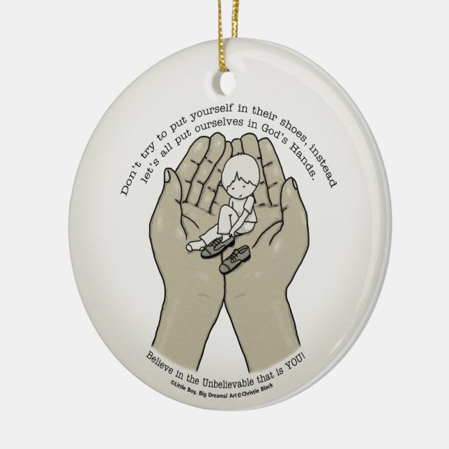In God’s Hands Ceramic Tree Decoration (Left)