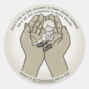 In God’s Hands Classic Round Sticker