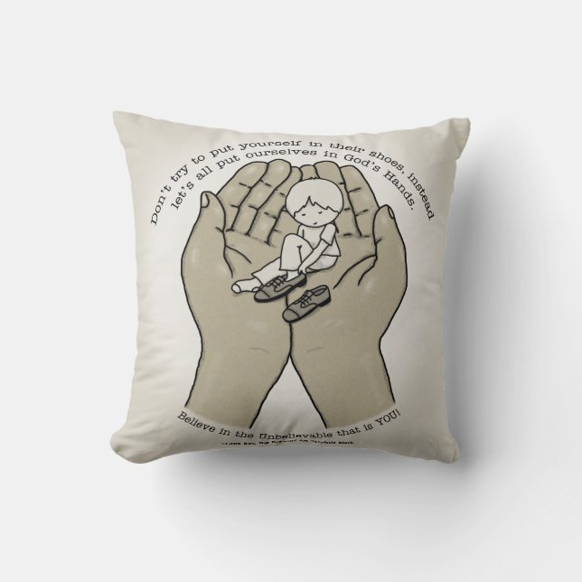 In God’s Hands Cushion (Front)