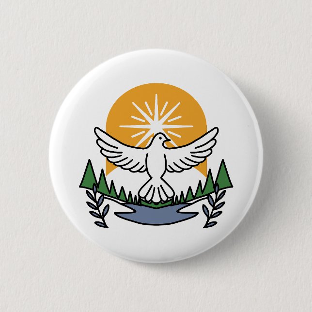 In God’s Spirit We Rise – Faith and Freedom 6 Cm Round Badge (Front)