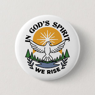 In God’s Spirit We Rise – Faith and Freedom 6 Cm Round Badge