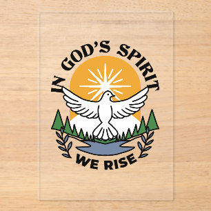 In God’s Spirit We Rise – Faith and Freedom Acrylic Invitations