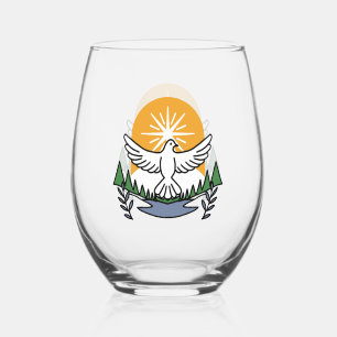 In God’s Spirit We Rise – Faith and Freedom Stemless Wine Glass