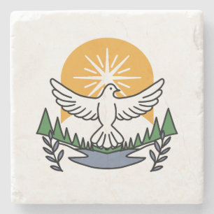 In God’s Spirit We Rise – Faith and Freedom Stone Coaster