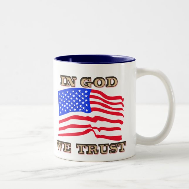 In God We Trust American Flag Mug (Right)