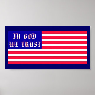 In God We Trust American Flag Poster