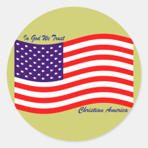In God We Trust ~ Christian America Classic Round Sticker