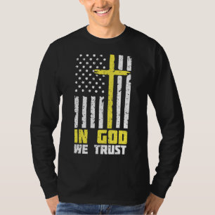 In God We Trust Christian Flag Easter Cross Men Wo T-Shirt