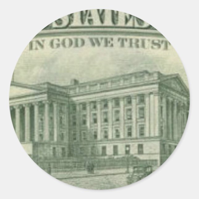 IN GOD WE TRUST CLASSIC ROUND STICKER (Front)