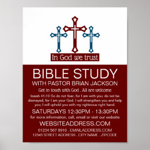 In God We Trust, Crucifix, Christian Bible Class Poster