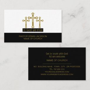 In God We Trust, Crucifix, Christianity, Religious Business Card