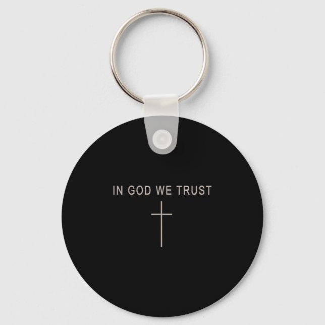 In God We Trust Cute Christian Minimalist Faith Te Key Ring (Front)