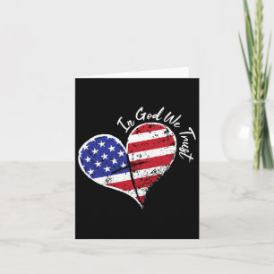 In God We Trust Heart 4th Of July Patriotic Flag C Card