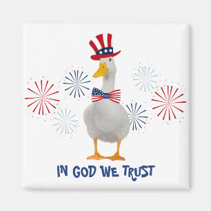 In God We Trust Patriotic Duck Magnet