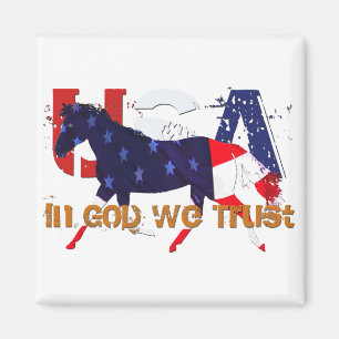 In God We Trust-Patriotic Horse Magnet
