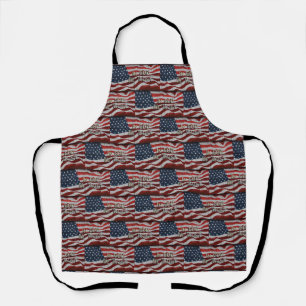 In God We Trust Rustic Barn Board American Flag Apron