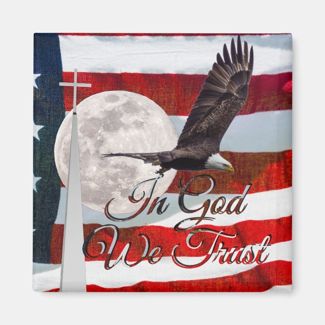 In God We Trust Square Magnet (Front)