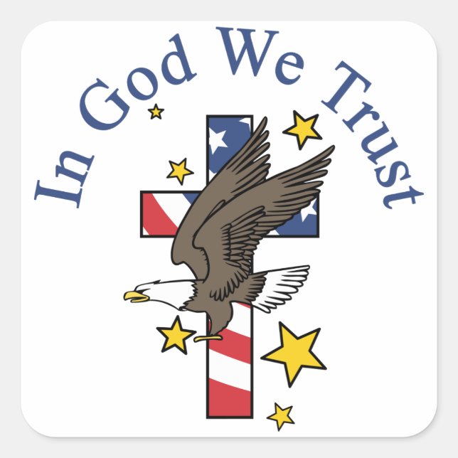 In God We Trust Square Sticker (Front)
