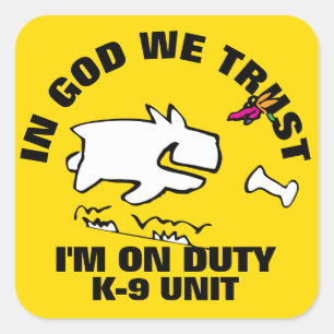IN GOD WE TRUST SQUARE STICKER
