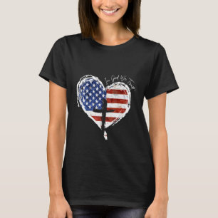 In God We Trust Us Flag Heart Christian Quote Reli T-Shirt