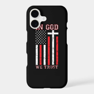 In God We Trust - Vintage USA Flag Cross Patriotic
