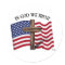In God We Trust with rugged cross and US flag