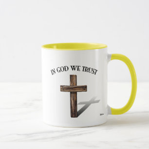In God We Trust with rugged cross Mug