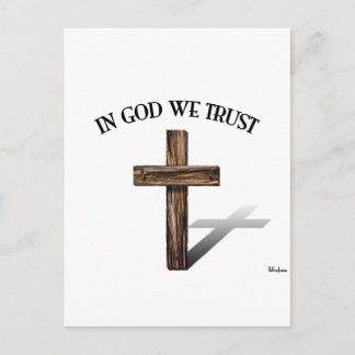 In God We Trust with rugged cross Postcard