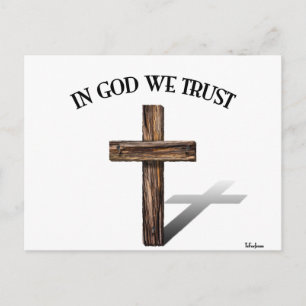In God We Trust with rugged cross Postcard