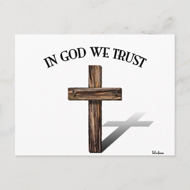 In God We Trust with rugged cross Postcard (Front)