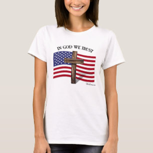 In God We Trust with US Flag T-Shirt