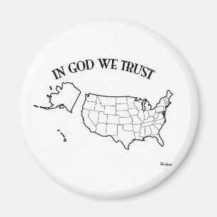 In God We Trust with US outline Magnet