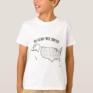In God We Trust with US outline T-Shirt