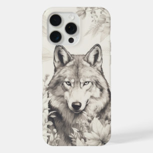 In Grays Silent Guardian Wolf iPhone 15 Pro Max Case