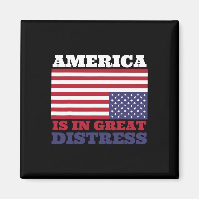 In Great Distress Upside Down American Flag United Magnet (Front)
