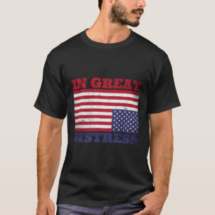 In Great Distress Upside Down American Flag United T-Shirt